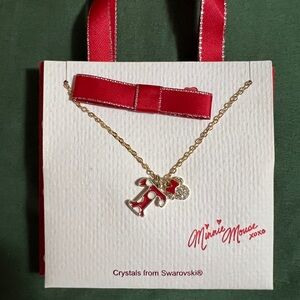 Letter T Minnie Mouse necklace